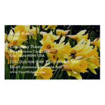 Cluster of Yellow Daffodils blossoming Business Card Templates