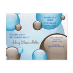 Clustered Blue & Brown Bubble Invitation postcards