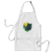 Clusters of Purple and Yellow Primroses Apron