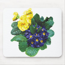 Clusters of Purple and Yellow Primroses Mouse Pads