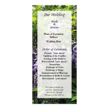 Clusters of Wisteria Wedding Program Rack Card Template