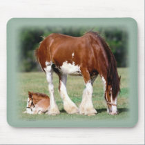 clyde_mare_foal_mousepad mousepads