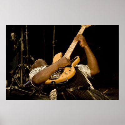 "Clyde" Plays Electric Bass Print by sruhs