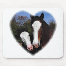 Clydesdales in heart mousepad