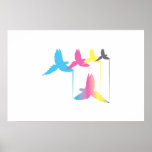 CMYK Bird Poster