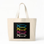 cmyk darwin fishes canvas bag