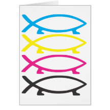 cmyk darwin fishes greeting cards