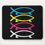 cmyk darwin fishes mouse pad