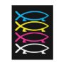 cmyk darwin fishes postcards