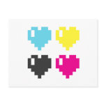 CMYK Pixel Hearts postcard