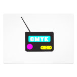 CMYK portable retro radio Invitations