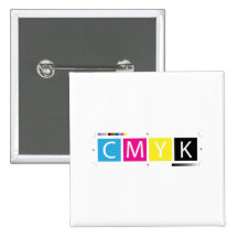 CMYK Pre-Press Colours Pinback Buttons