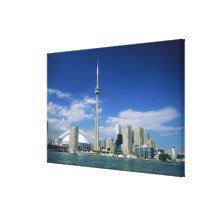 CN Tower and Skydome in Toronto, Ontario, Gallery Wrap Canvas