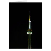 CN Tower, at night, Toronto, Ontario, Canada Greeting Cards