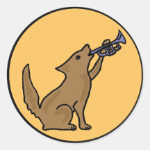 CO- Coyote Playing the Bugle Sticker