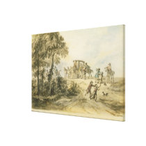 Coach and Highwayman (w/c on paper) canvas prints