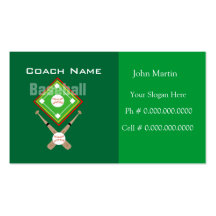 Coach Baseball Business Card