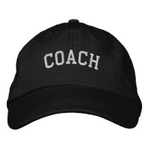 Coach Basic Adjustable Embroidered  Cap Black Embroidered Hats
