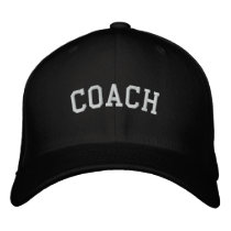 Coach Flexfit Wool Embroidered  Cap Black Embroidered Hats