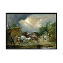Coach in a Thunderstorm, 1790s (oil on millboard) posters