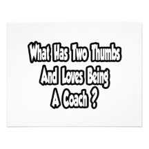 Coach Joke...Two Thumbs Personalized Invitation