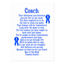 Coach Thank You Postcards