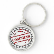 Coaching Keychain - Red wHeart Border