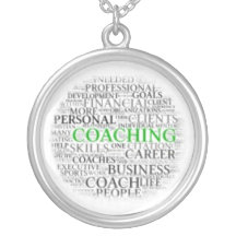 Coaching Round Necklace - Green Coaching letters
