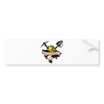 coal miner hat shovel spade pickax mining bumper stickers
