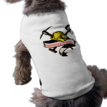 coal miner hat shovel spade pickax mining doggie tee