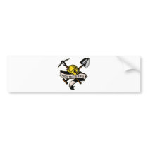 coal miner hat shovel spade pickax scroll bumper stickers