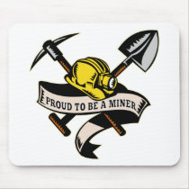 coal miner hat shovel spade pickax scroll mousepads