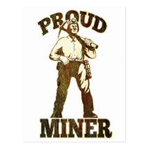 coal miner pick axe retro postcards