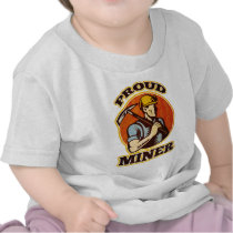 coal miner pick axe retro t shirt