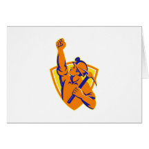 Coal Miner With Pick Ax Pump Fist Retro Greeting Cards