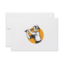 Coal Miner Working Pick Axe Retro