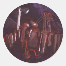 COAL MINING SCENE ROUND STICKERS