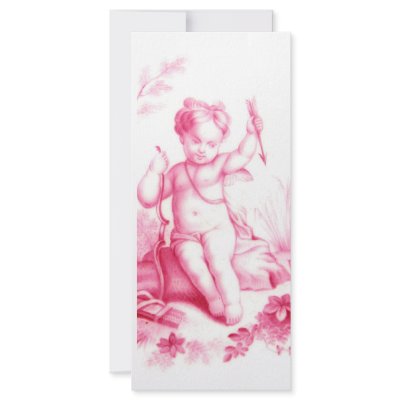 Coalbrookdale porcelain Cupid, painted 1865 Personalized Rack Card by moorabool