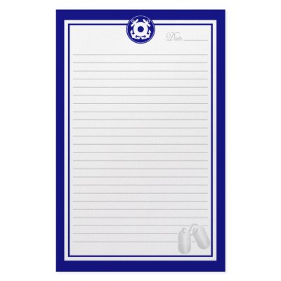 Coast Guard Anchor Stationery Design by ArmyMomCreations