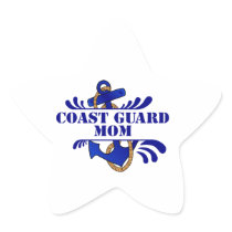 Coast Guard Mom, Anchors Away! Star Sticker