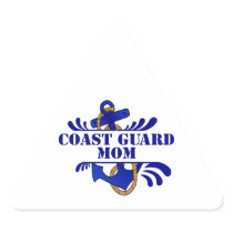 Coast Guard Mom, Anchors Away! Triangle Stickers