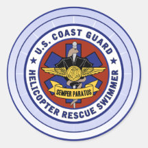 Coast Guard Rescue Swimmer Round Sticker