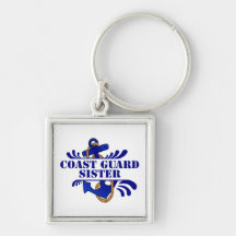 Coast Guard Sister, Anchors Away! Key Chain