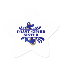 Coast Guard Sister, Anchors Away! Star Sticker
