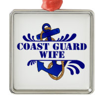 Coast Guard Wife, Anchors Away! Christmas Tree Ornament