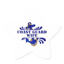 Coast Guard Wife, Anchors Away! Star Stickers