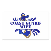 Coast Guard Wife, Anchors Away! Rectangle Sticker