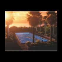 Coastal Oasis: Evening Postcard postcards