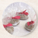 coaster cookies red ribbon gift