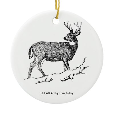 Coaster / Deer Line Art Ornament by moxieann